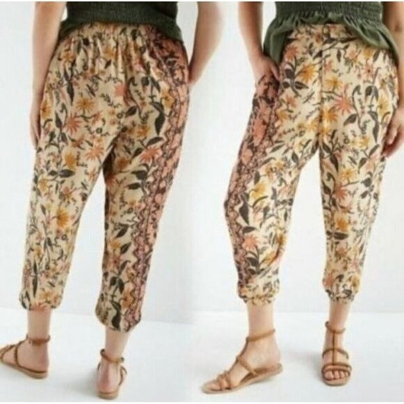 NWT Anthropologie Women's Smoked Balloon Floral Pants - 6